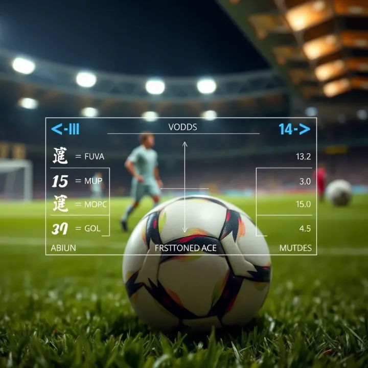 Diagram illustrating football betting odds with virtual advantage applied to one team
