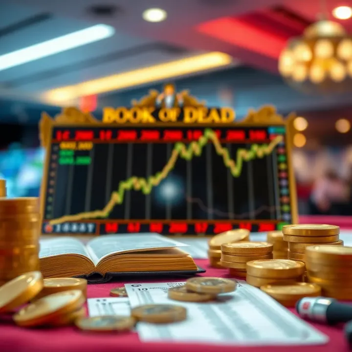 Visual representation of bankroll management and betting strategy charts for playing Book of Dead slot