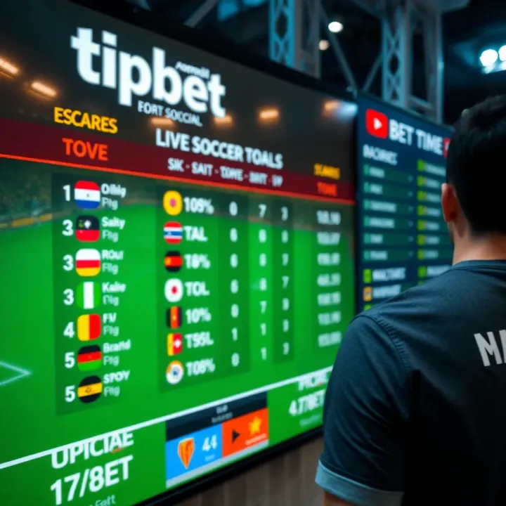 Real-Time Soccer Scoreboard Display for Live Match Updates Live soccer match scoreboard displaying real-time scores and match details on a digital screen