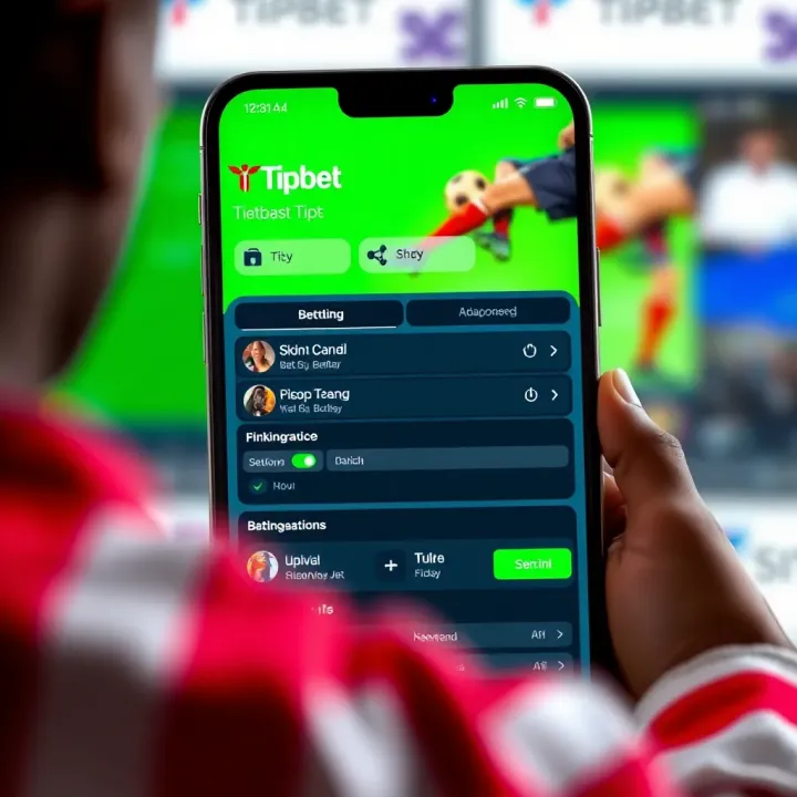 Tipbet App Main Dashboard Overview Interface of the Tipbet app showing the main dashboard with betting options and navigation menu