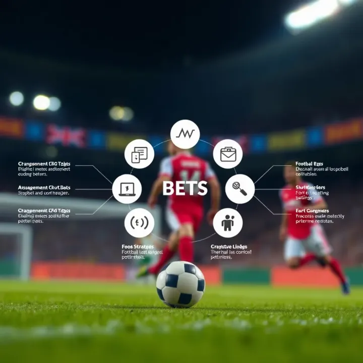 Diagram showing different types of football bets with icons representing strategies and safe betting practices