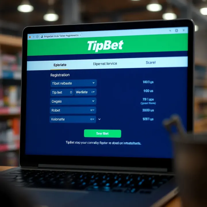 TipBet Registration Interface for New Users User interface displaying the TipBet registration page with input fields for personal information
