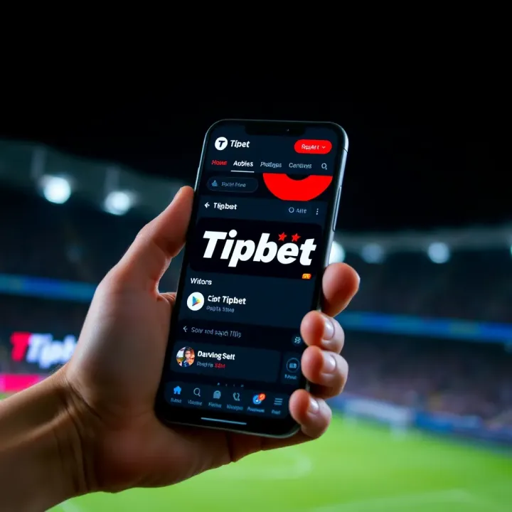Android smartphone displaying the old version of Tipbet app interface