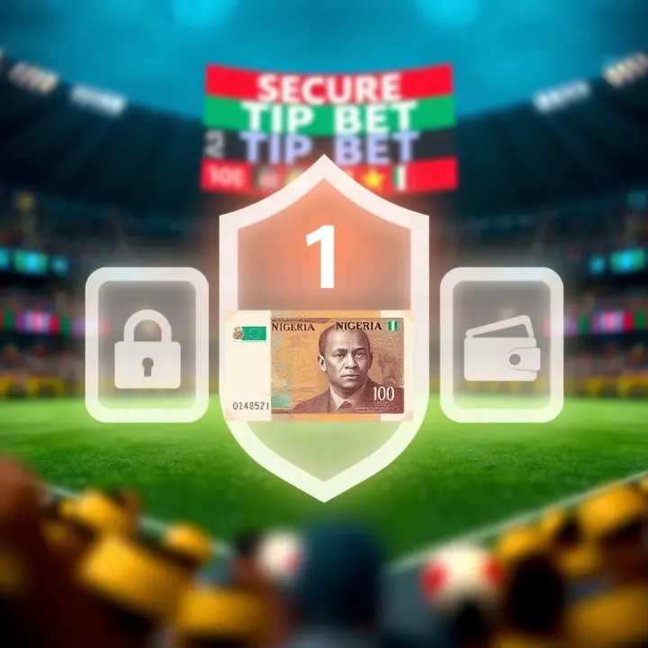 Secure Funding and Confident Betting on Tipbet Graphic showing secure online betting with Nigerian naira and digital wallet icons