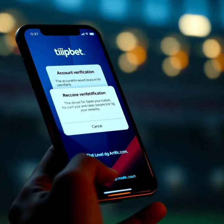 Account Verification Confirmation on Tipbet Mobile Application Illustration of a mobile device showing account verification confirmation on Tipbet platform