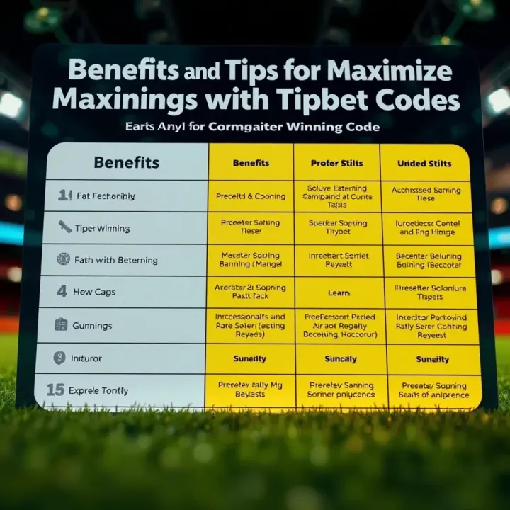 Chart showing benefits and tips for maximizing winnings using Tipbet sure booking code