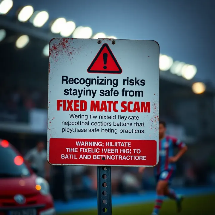 Recognizing Risks and Staying Safe from Fixed Match Scams Warning sign highlighting the risks of fixed matches and tips for safe betting practices