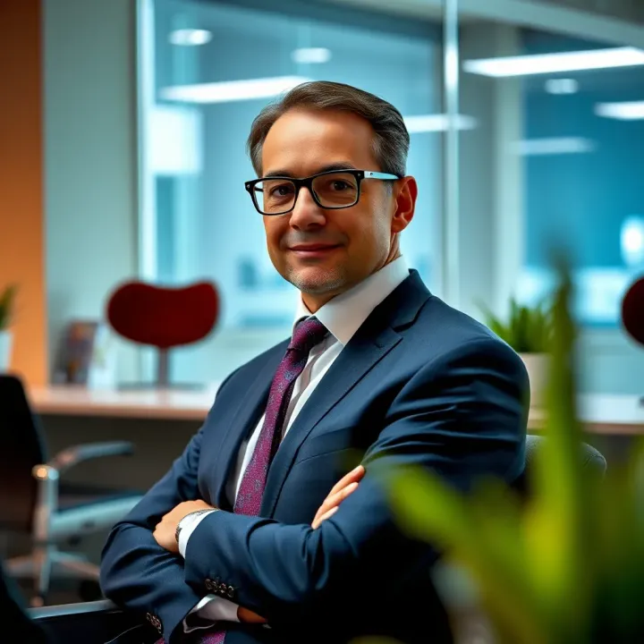 Portrait of the CEO of Tipbet in a professional office setting