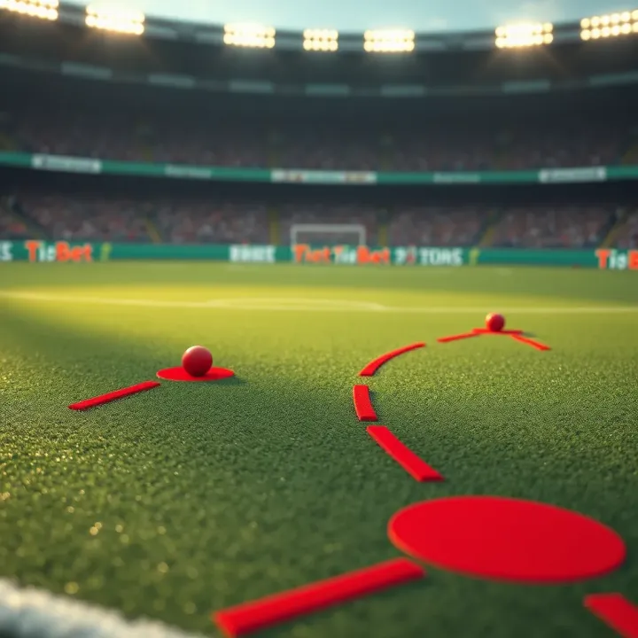 Football Strategy Insights for Winning AFCON Bets Detailed football field with strategic markings highlighting key areas for successful betting decisions
