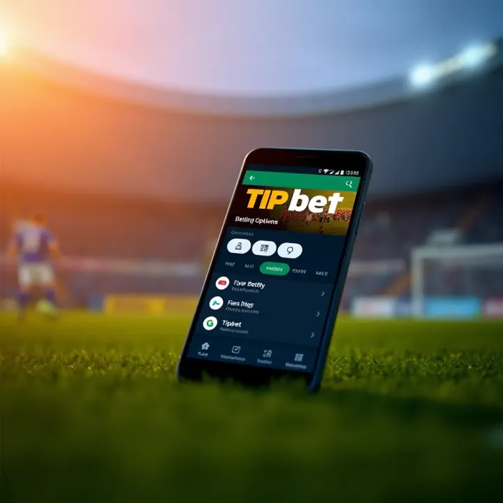 Tipbet Android App Interface with Betting Options Smartphone displaying Tipbet app interface with sports betting options visible