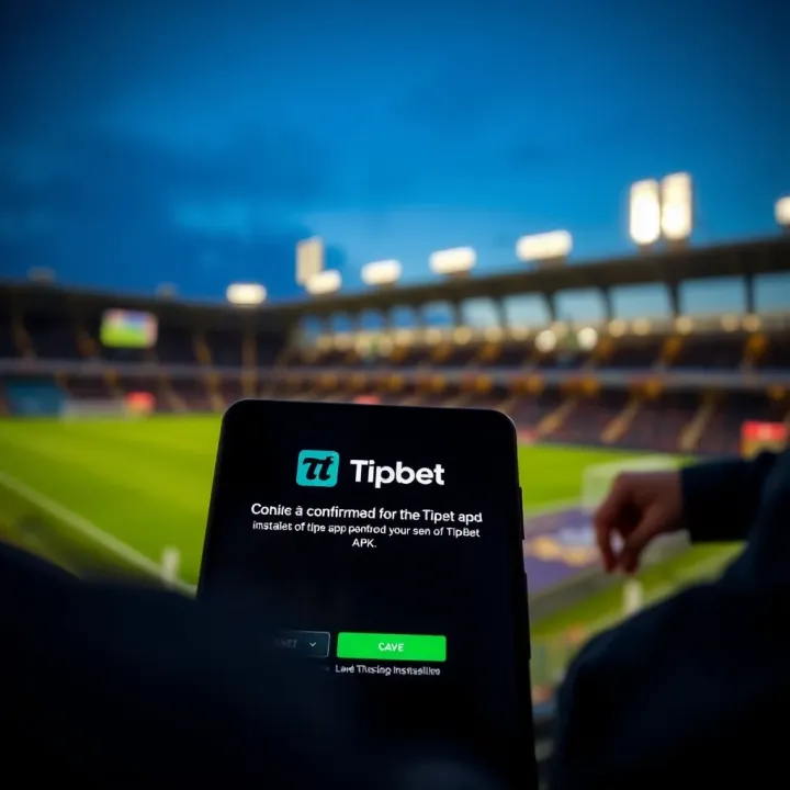 Android device showing Tipbet app installation confirmation screen