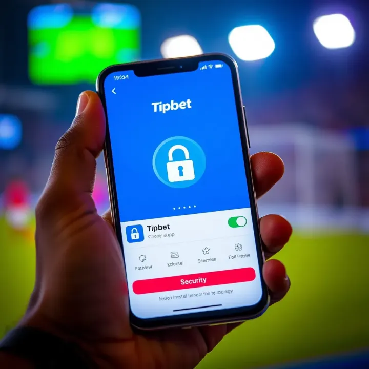 Installing the Tipbet App with Focus on Security Mobile phone showing installation progress of the Tipbet app with security icons