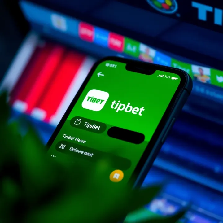 Screenshot displaying the TipBet app interface on a smartphone home screen