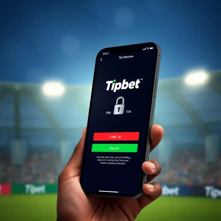 Secure login screen of Tipbet app showing encrypted security features for Nigerian users