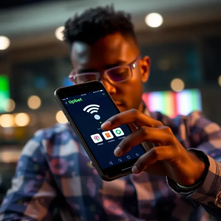 Resolving Network Issues Affecting Tipbet App Stability User troubleshooting Tipbet app on a smartphone with network signal icons visible
