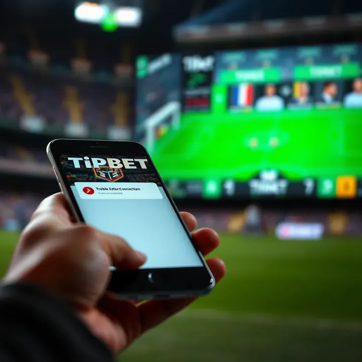 Troubleshooting Connectivity Issues on Tipbet Illustration of a mobile device displaying a betting platform with a connection error notification