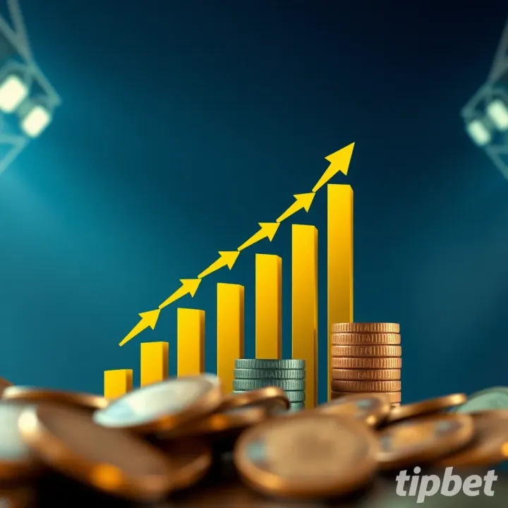 Illustration showing the concept of a deposit bonus with currency and upward arrows representing growth in betting funds