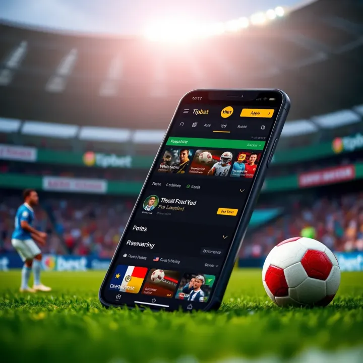 User interface of Tipbet live sports betting app showing various sports categories and betting options