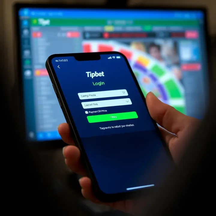 Mobile device displaying Tipbet login screen integrated with OPay payment options