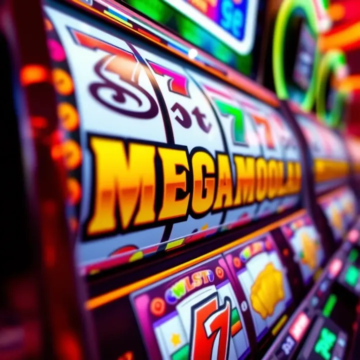 Colorful slot machine reels with symbols representing Mega Moolah game on Tipbet platform