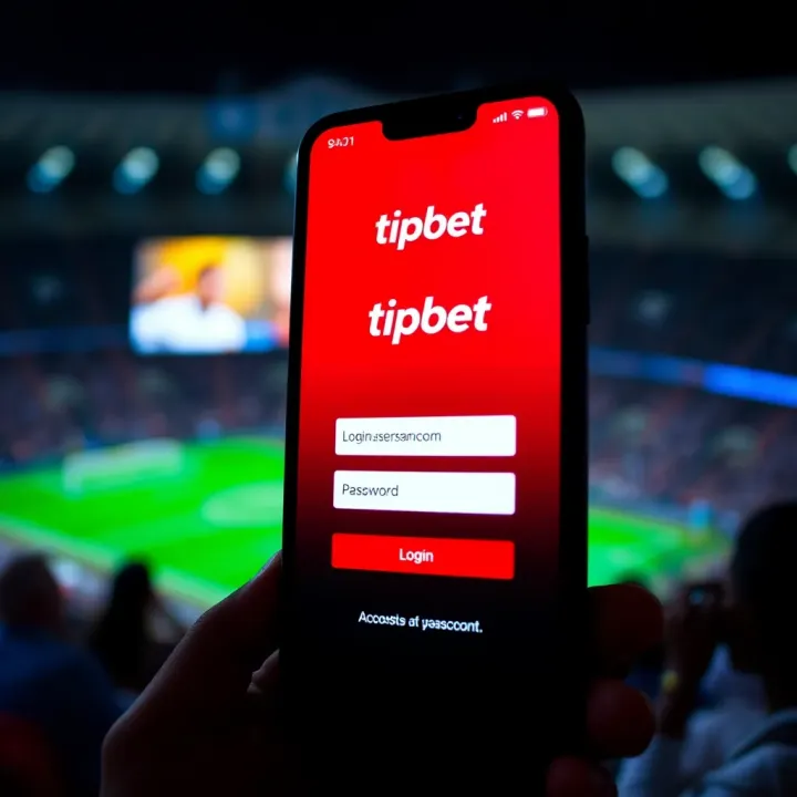 Tipbet Mobile Account Login Interface in Nigeria Mobile phone screen displaying the Tipbet login page with username and password fields
