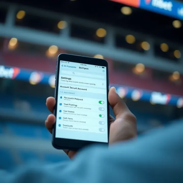 Smartphone screen showing account security features and settings for Tipbet mobile users in Nigeria