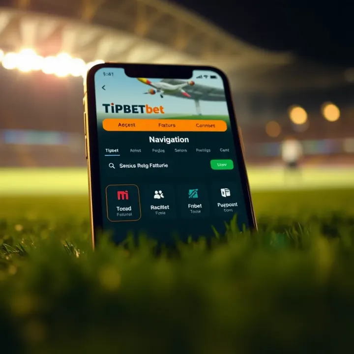 Navigation and Features of Old Tipbet Mobile Platform Visual guide highlighting key features and navigation options in the old Tipbet mobile app