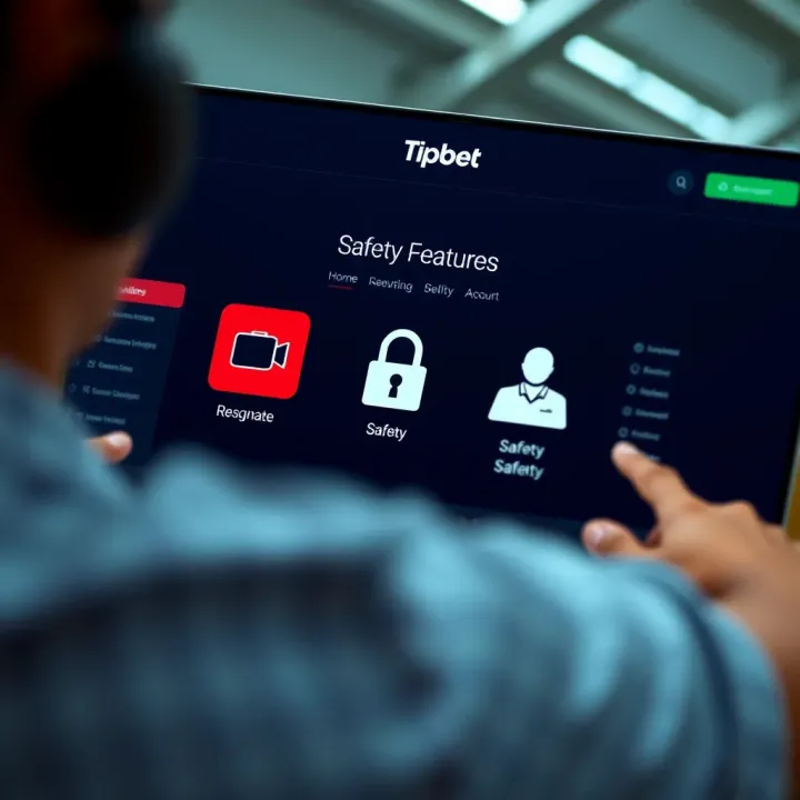 Secure online betting platform interface with safety icons