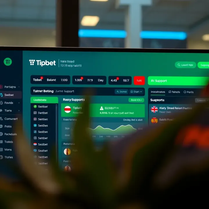 Dashboard view of online betting platform with wallet balance and support chat visible