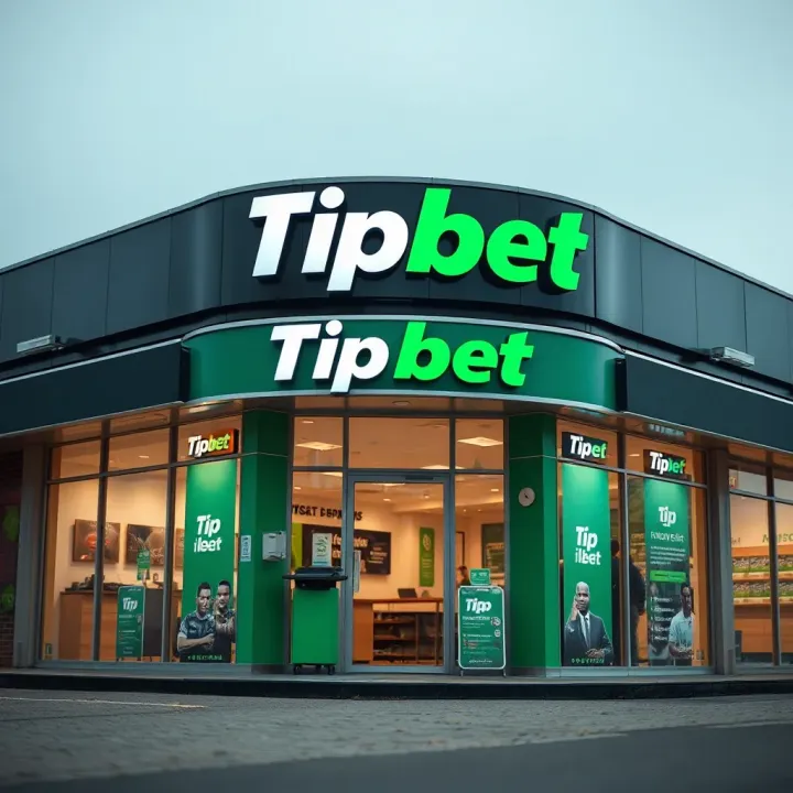 Exterior view of a Tipbet physical betting shop showcasing its welcoming entrance in Nigeria