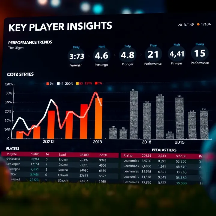 Performance Analysis and Key Player Insights Graph showing performance trends and key player statistics in football matches