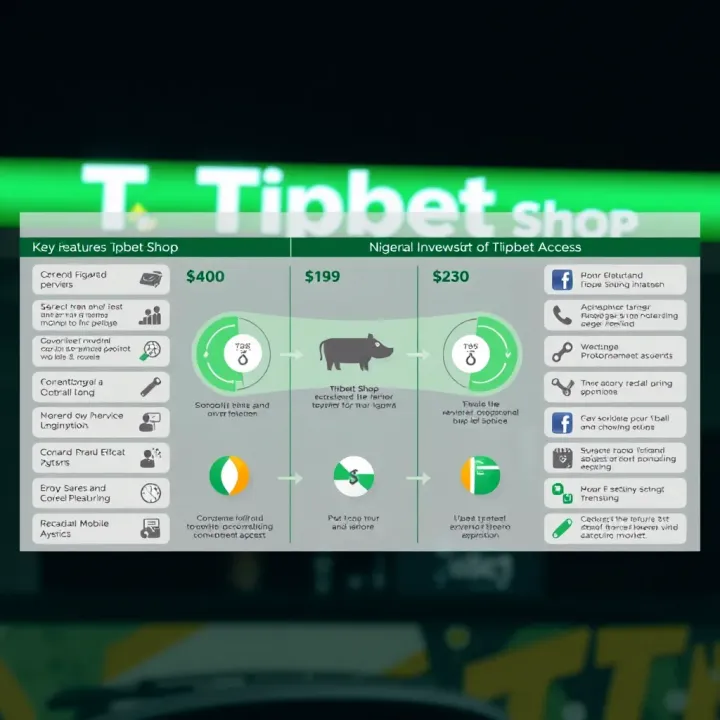 Diagram illustrating the growth and key features of Tipbet Shop in Nigeria's betting market