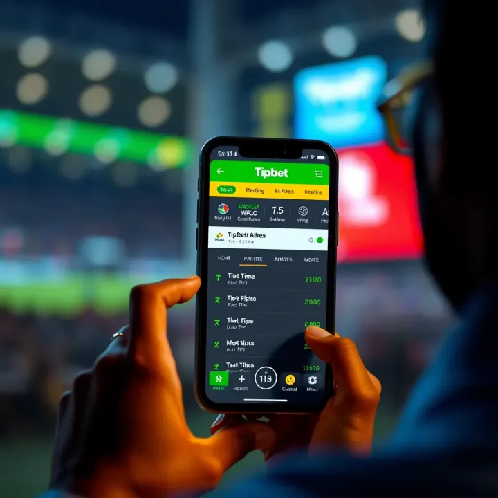 Using Technology to Enhance Betting with Tipbet VIP Tips in Nigeria Smartphone displaying betting app with real-time Tipbet VIP tips and market analysis