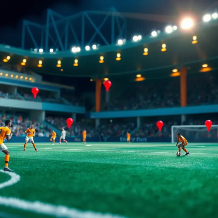 Strategic Approach to Success in Torneo Tipbet Graphic showing a football pitch with strategic markers and betting odds