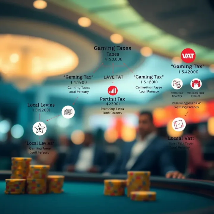 Overview of Casino Tax Types in Nigeria Diagram illustrating various taxes applied to casinos in Nigeria including gaming tax, VAT, and local levies