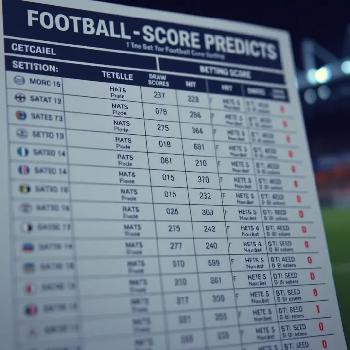 Detailed football match prediction chart showing potential correct score outcomes and betting odds