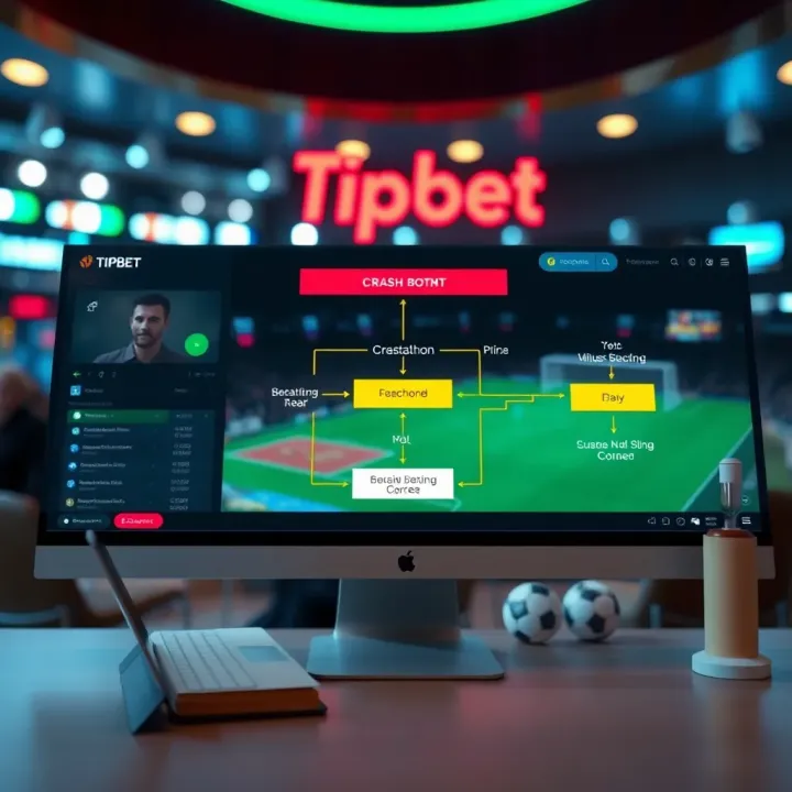 Operational Flow of Tipbet Crash Bot in Crash Betting Diagram illustrating the operational flow of the Tipbet crash bot within a digital betting interface