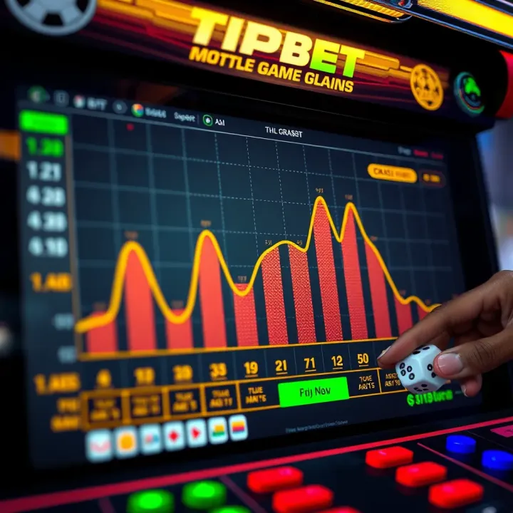 Illustration of a digital betting interface showing a crash game graph with rising and falling multipliers