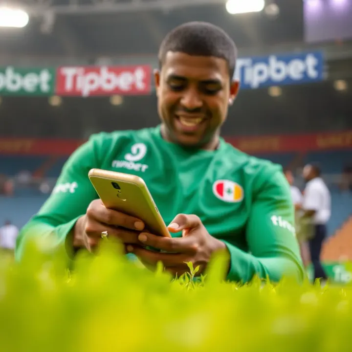 Registering on Tipbet Platform in Nigeria User registering on Tipbet platform on a mobile device