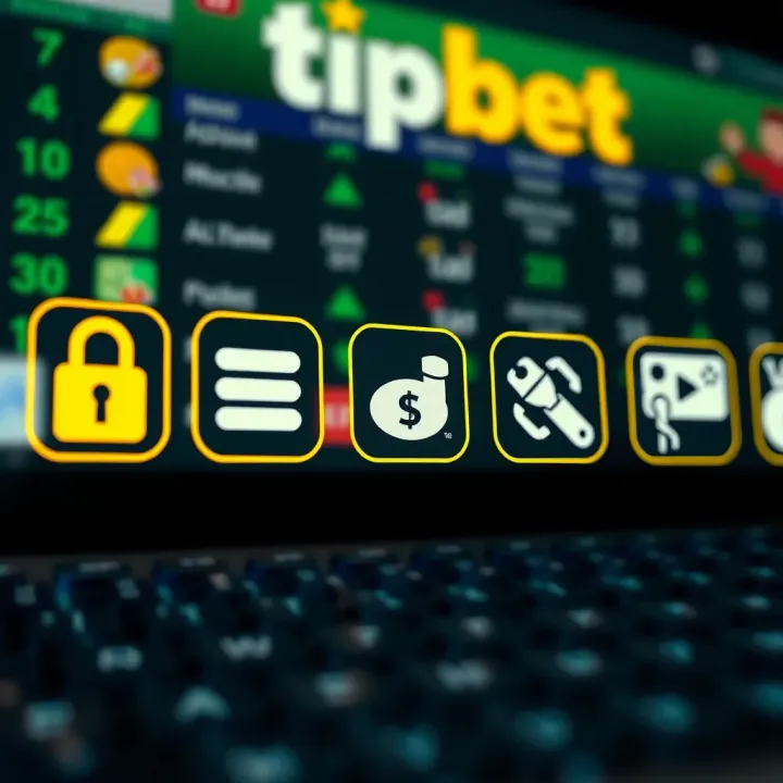 Secure Transactions and Responsible Betting on Tipbet Icons representing secure deposits, withdrawals, and responsible gaming on an online betting site