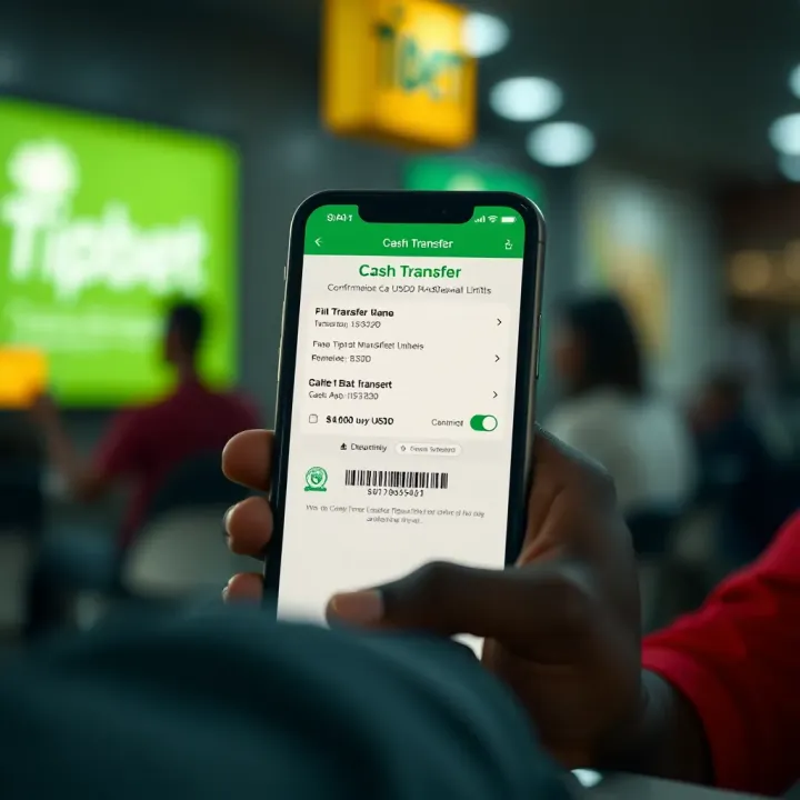 Cash Transfer Confirmation for Tipbet USSD Withdrawals Illustration showing cash transfer confirmation from Tipbet app using USSD
