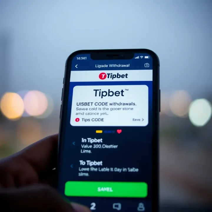 Mobile phone screen displaying USSD code interface for Tipbet withdrawal in Nigeria