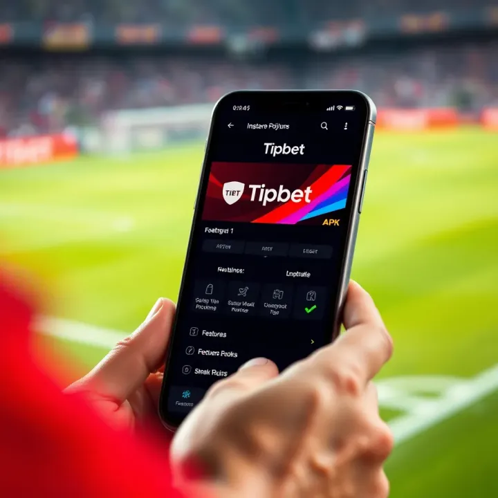 Installing Tipbet Virtual Football Prediction APK with Feature Highlights Illustration of Tipbet APK installation on mobile device with icons representing features and security