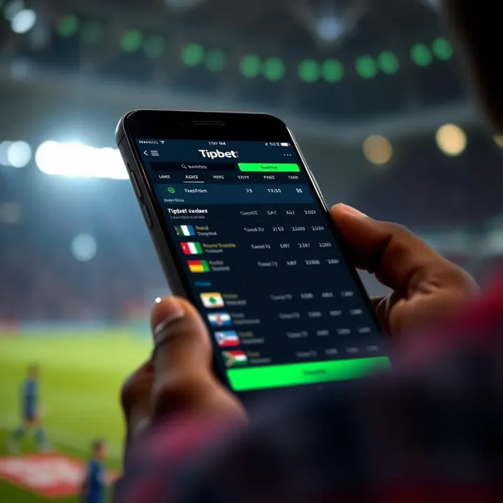 Accessing Live Tipbet Scores on Mobile for Nigerian Football Betting Mobile device displaying live sports betting odds and scores for Nigerian football