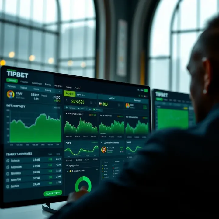 TipBet Nigeria Online Betting Platform Interface Overview Illustration of a digital sports betting platform interface with charts and betting options